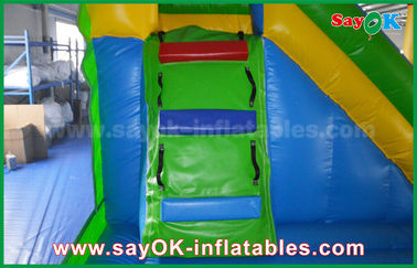 শিশু নীল / হলুদ বাণিজ্যিক Inflatable বাউন্স হাউস সহ স্লাইড 3 বছর পাটা
