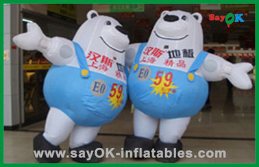ডাবল ইনফ্ল্যাটেবল বিয়ার টেকসই প্রচারমূলক ব্লো আপ কার্টুন অক্ষর বিজ্ঞাপনের জন্য inflatables