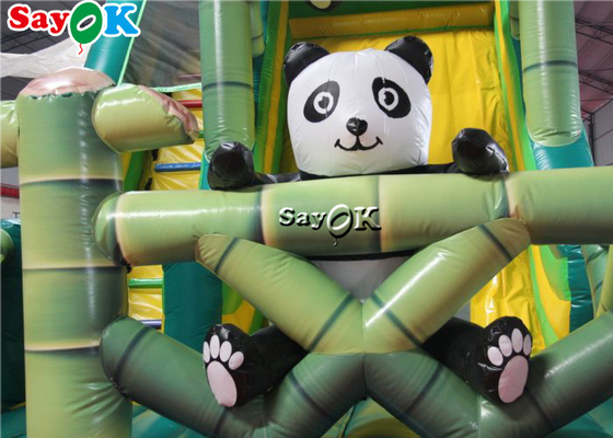 Inflatable Kids Slide Commercial Children's Inflatable Bouncer Slide Panda Bamboo Forest Theme